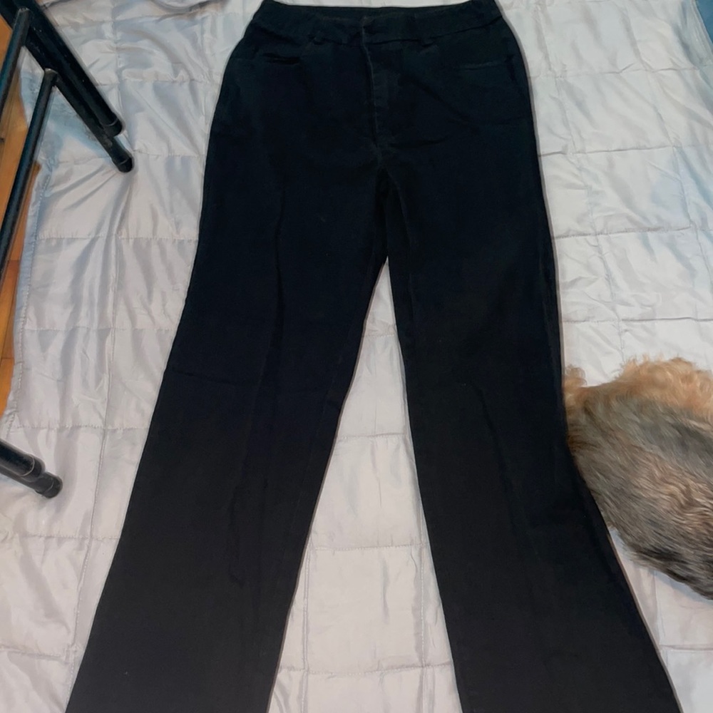 Black straight leg jeans